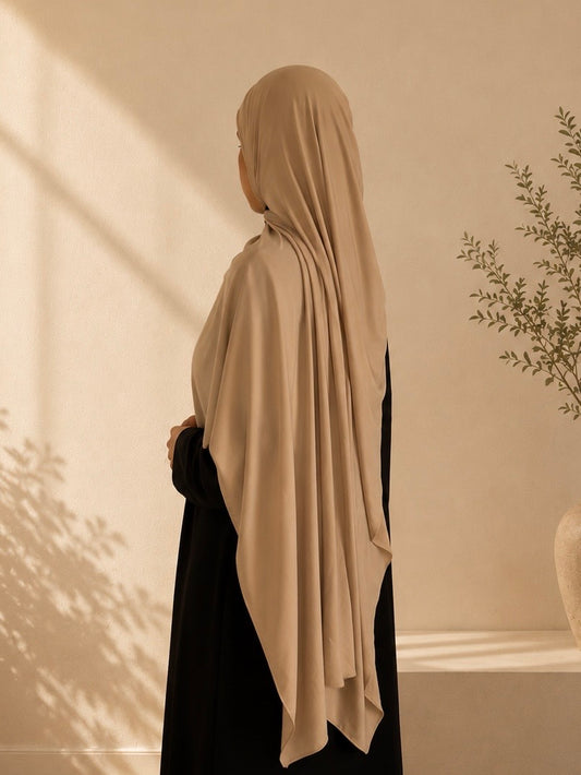 Hijab jersey premium beige