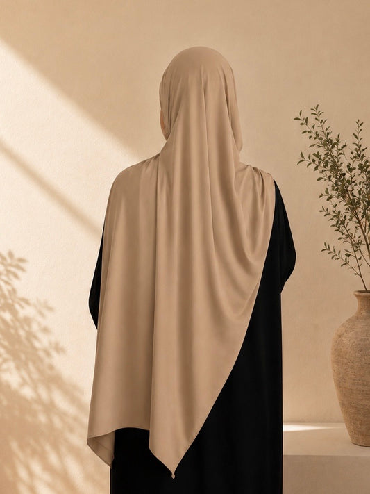 Hijab jersey premium beige